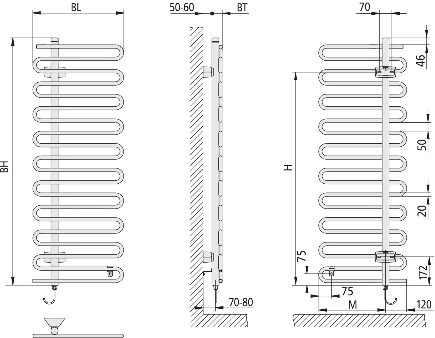 Kermi Design-Elektroheizkörper „Icaro®-E“ 60 × 142,1 cm in Weiß