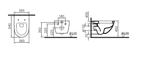 VitrA Sento Tiefspüler-Wand-WC 37 x 54 cm mit verdeckter Befestigung V-Fit 2.0 Weiß Hochglanz VitrA Sento Tiefspüler-Wand-WC 37 x 54 cm mit verdeckter Befestigung V-Fit 2.0 Weiß Hochglanz
