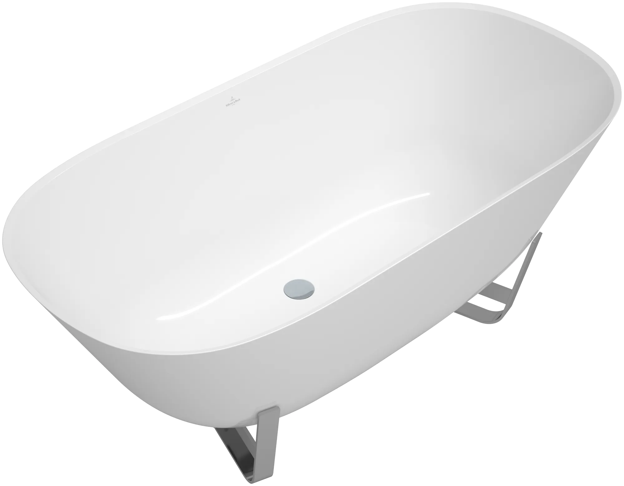 Villeroy & Boch Badewanne „Antheus“ freistehend oval 155 × 75 cm, Mittelablauf in Weiß Alpin Villeroy & Boch Badewanne „Antheus“ freistehend oval 155 × 75 cm, Mittelablauf in Weiß Alpin