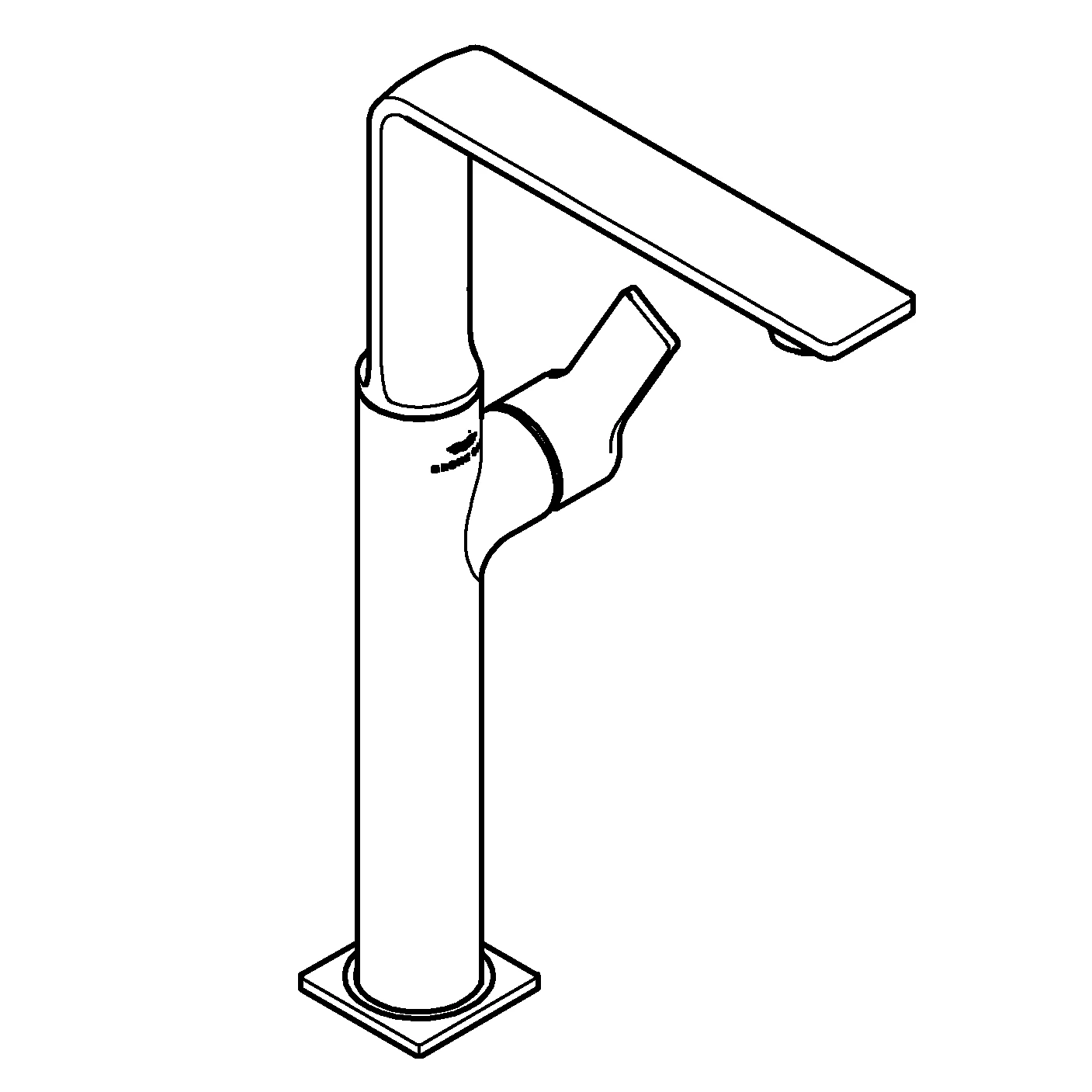 Einhand-Waschtischbatterie Allure 23403, XL-Size, Einlochmontage, glatter Körper, chrom