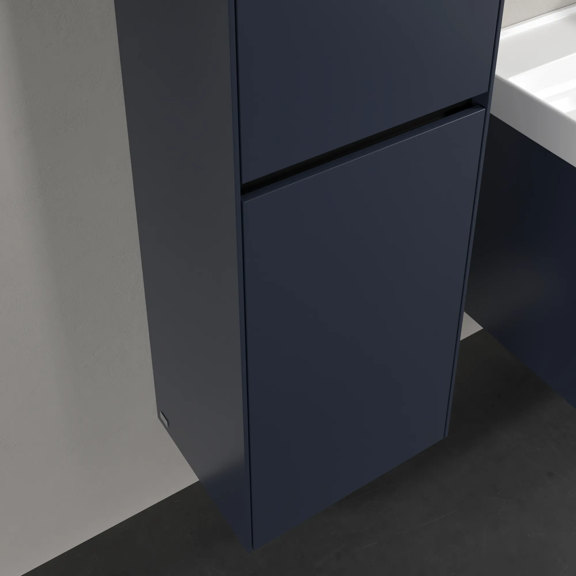 Villeroy & Boch Hochschrank mit Wäschekorb „Collaro“ 45,4 × 153,8 × 34,9 cm ohne Beleuchtung, Anschlag links, 1 Tür