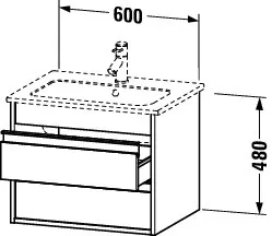Duravit Waschtischunterschrank wandhängend „Ketho“ 60 × 48 × 47,5 cm in Nussbaum Dunkel Duravit Waschtischunterschrank wandhängend „Ketho“ 60 × 48 × 47,5 cm in Nussbaum Dunkel