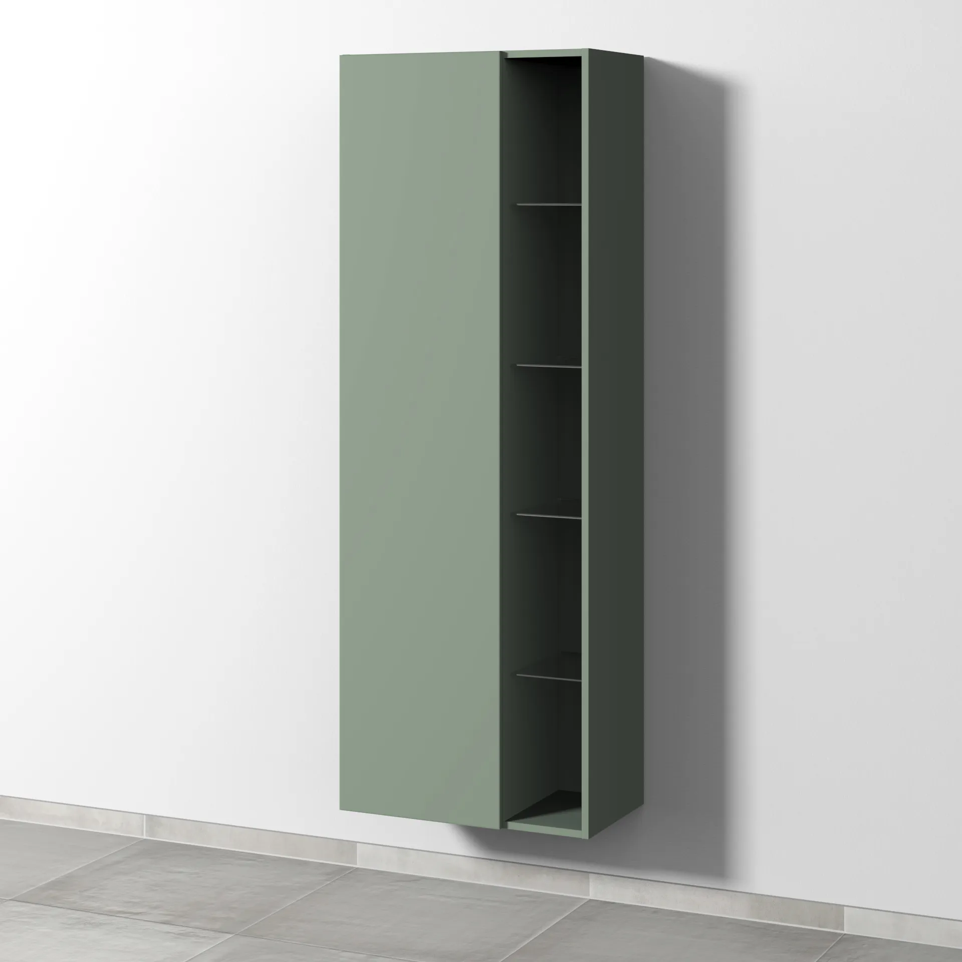 Sanipa Stauraumschrank „3way“ 600 × 1700 × 345 mm Anschlag links, in Soft-Green, Anschlag links