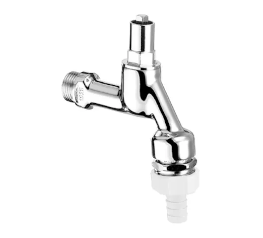 Auslaufventil, RFV, RB, Steckschlüsselaufnahme 4-kant SW 6, DN 15 G 1/2 AG, Schlauchverschraubung Ø 14,5 mm (DN 20 G 3/4 AG), chrom