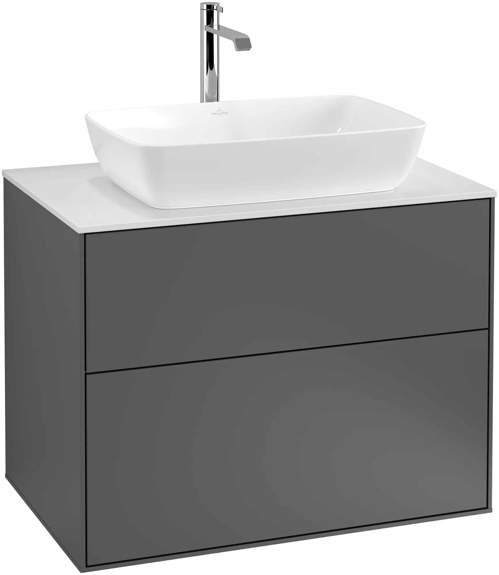 Villeroy & Boch Finion Waschbeckenunterschrank F75 800x603x501mm Anthracite Matt Lacquer / Glass White Matt