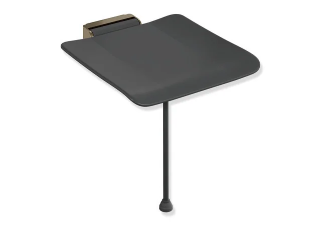 HEWI Klappsitz System 900, PVD, schwarz, 450x525 mm, Sitzhöhe 450-500 mm, Bronze gebürstet