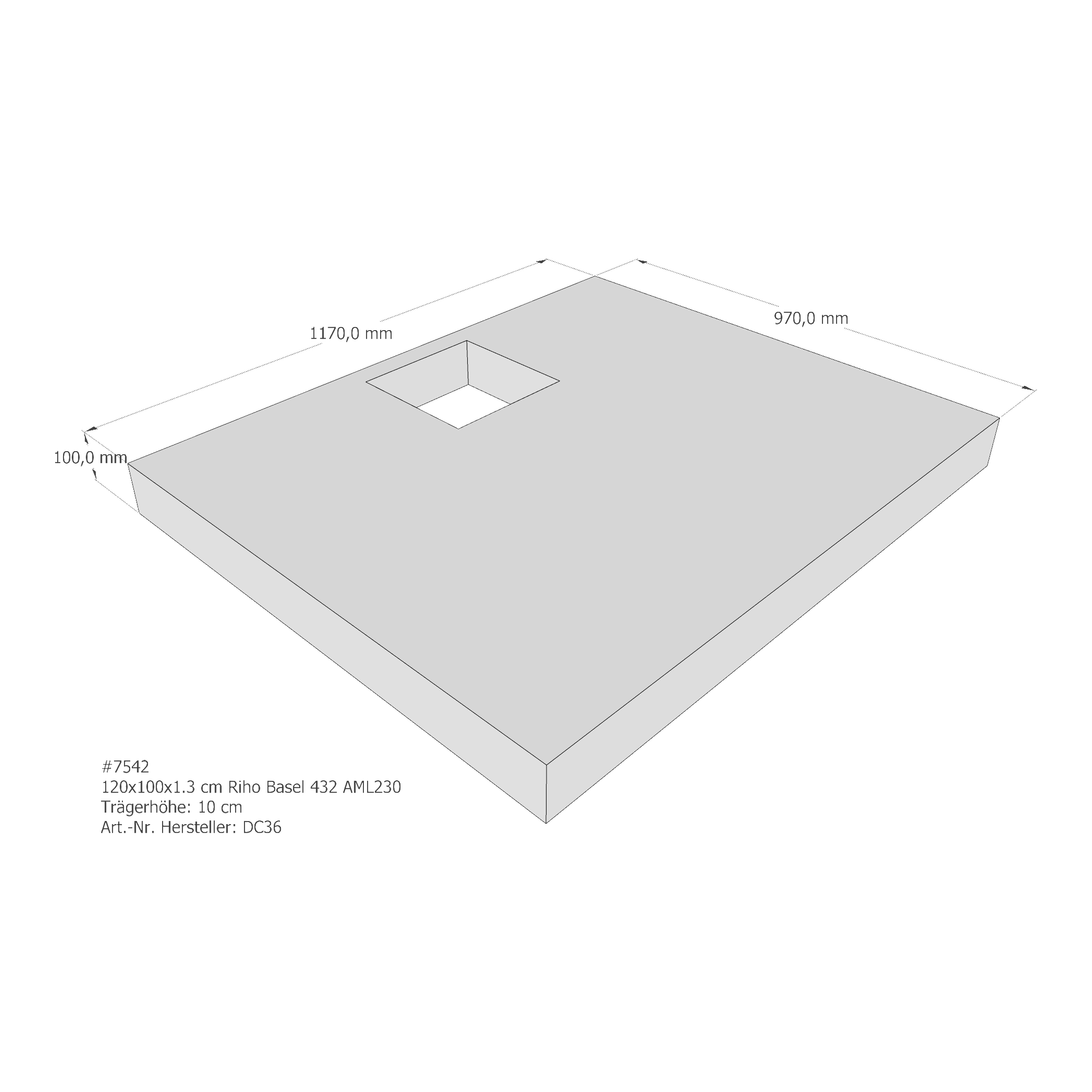 Duschwannenträger Riho Basel 432 120x100x1,3 cm AML230