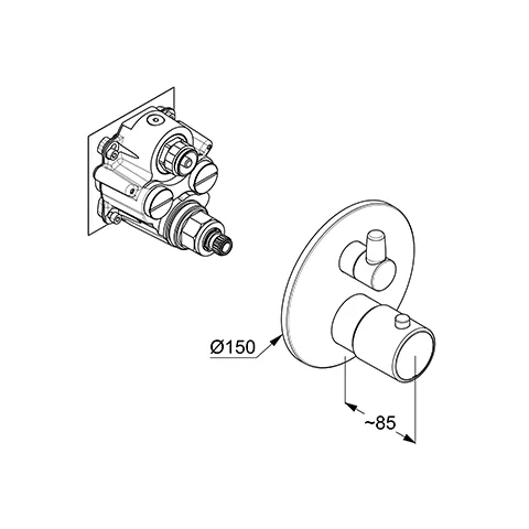 Kludi ZENTA SL UP-THM,Feinbau-Set m.Funktionseinh., f. 88022 chrom Kludi ZENTA SL UP-THM,Feinbau-Set m.Funktionseinh., f. 88022 chrom