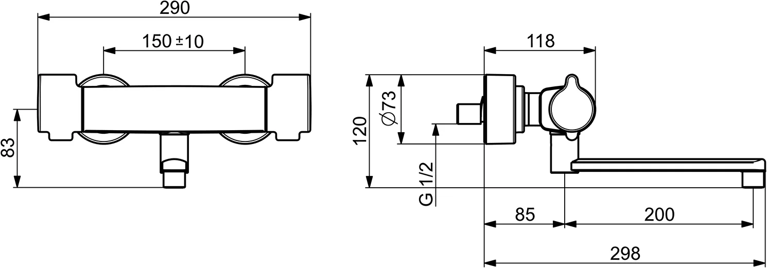 HansaCLINICA Waschtischbatterie HansaCLINICA 0880 Ausladung 285 mm Chrom