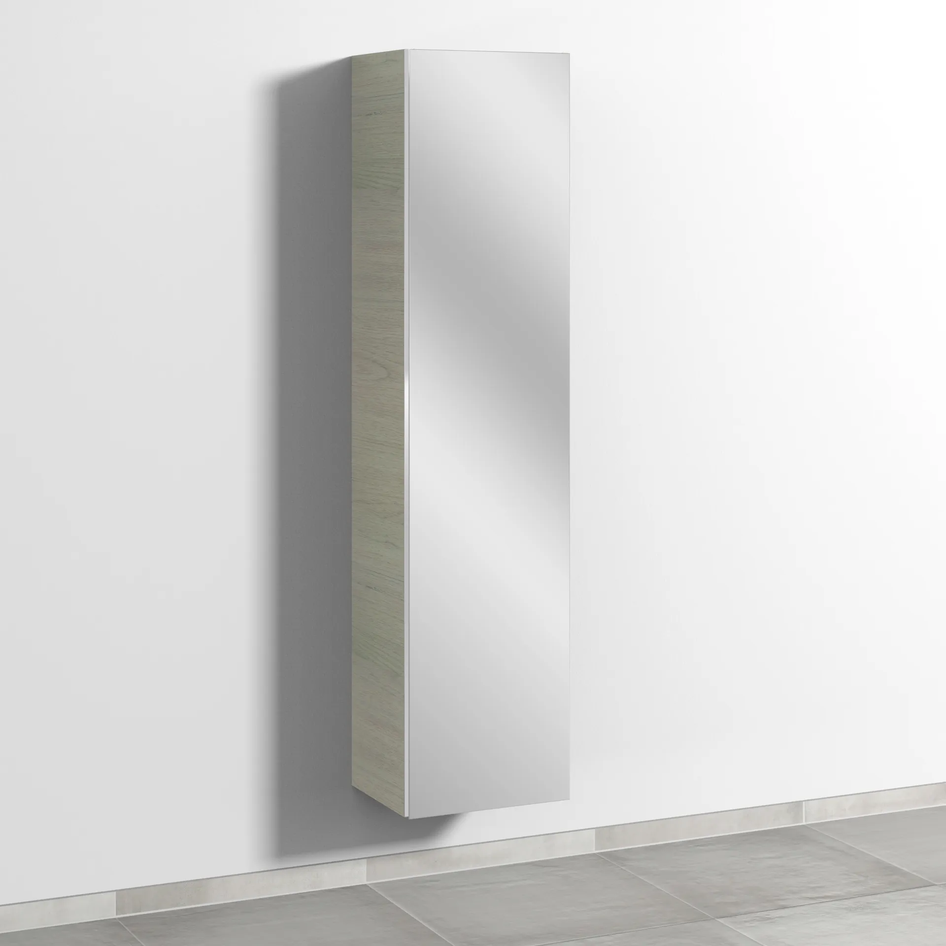 Sanipa Hochschrank „3way“ 400 × 1700 × 336 mm Anschlag rechts, in White Oak, Anschlag rechts