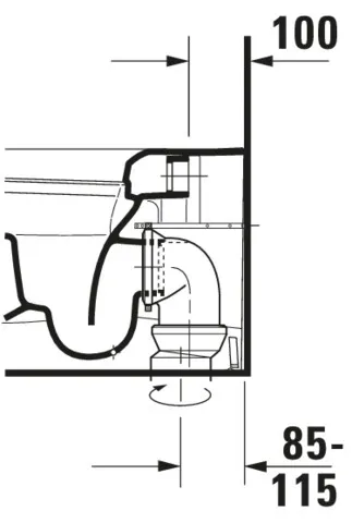 Stand-Tiefspül-WC back to wall „ME by Starck“ 37 × 40 × 60 cm in, Abgang waagerecht