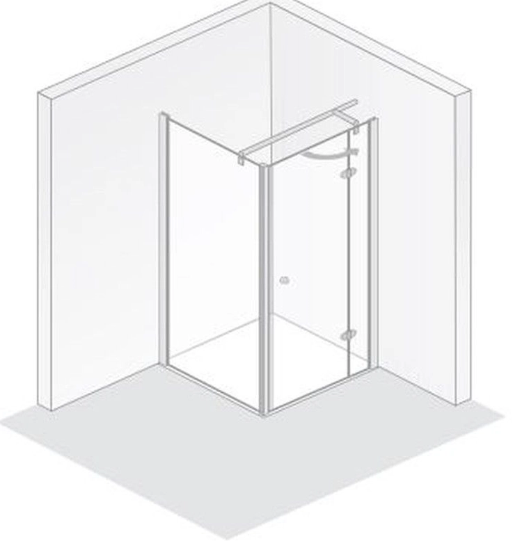 HSK teilgerahmte Drehtür an Nebenteil „Premium Classic“ Glas Klar hell, Profile Alu Silber-matt, Scharniere Premium Classic, H: 2000 mm HSK teilgerahmte Drehtür an Nebenteil „Premium Classic“ Glas Klar hell, Profile Alu Silber-matt, Scharniere Premium Classic, H: 2000 mm