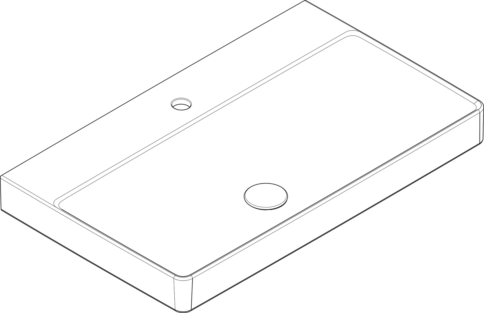 Waschbecken „Xelu Q“, Hahnlochposition mittig in Weiß Waschbecken „Xelu Q“, Hahnlochposition mittig in Weiß