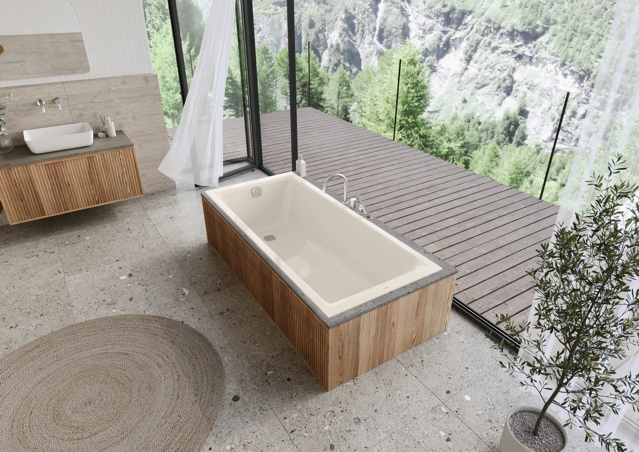 Kaldewei Badewanne „Puro Next“ rechteck 1600 × 700 mm in pergamon