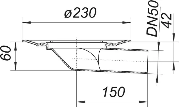 Balkonablaufgehäuse 83, DN 50 Balkonablaufgehäuse 83, DN 50