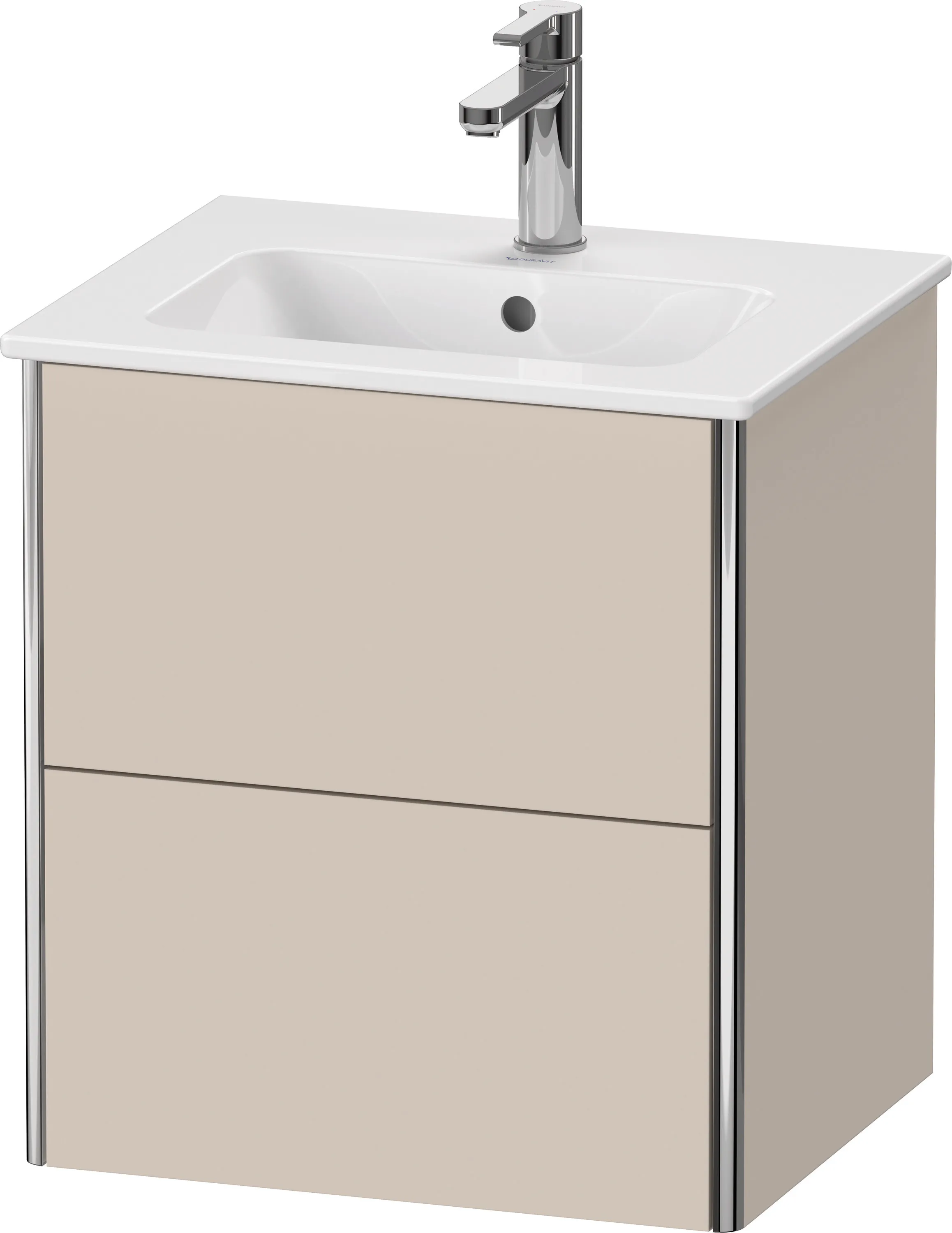 Duravit Waschtischunterschrank wandhängend „XSquare“ 51 × 56 × 41,8 cm Taupe Supermatt