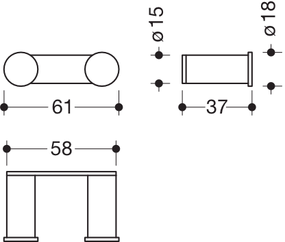 Doppelhaken Sys 162 weiß tiefmatt