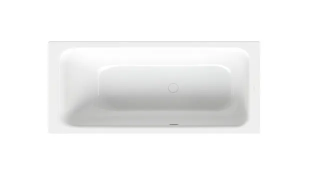BetteSelect Badewanne Rechteck mit seitlichem Überlauf, weiß, glasierter Titan-Stahl, 1600 x 700 mm, Fußende rechts, Überlauf vorne, Einbau, Unterbau, Bade-Duschkombination