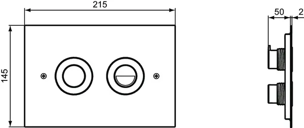 Ideal Standard Septa Pro Betätigungsplatte P1, pneumatische Auslösung, Edelstahl poliert Ideal Standard Septa Pro Betätigungsplatte P1, pneumatische Auslösung, Edelstahl poliert