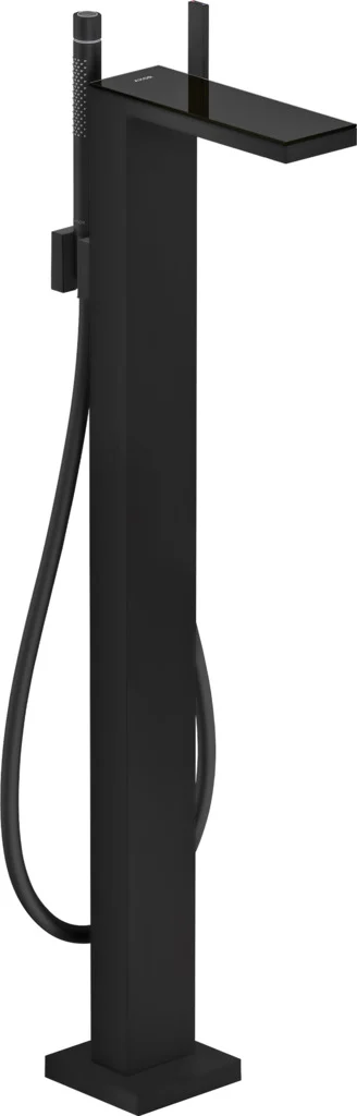 Hansgrohe AXOR MyEdition Einhebel-Wannenmischer bodenstehend mattschwarz, Ausladung 196 mm, mit Glasplatte aus Sicherheitsglas Hansgrohe AXOR MyEdition Einhebel-Wannenmischer bodenstehend mattschwarz, Ausladung 196 mm, mit Glasplatte aus Sicherheitsglas