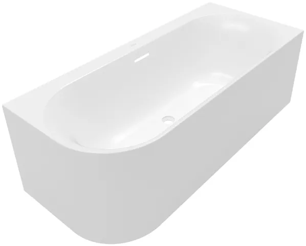Villeroy & Boch Badewanne mit ovaler Innenform „Loop & Friends“ vorwand oval 180 × 80 cm, rechts in Stone White