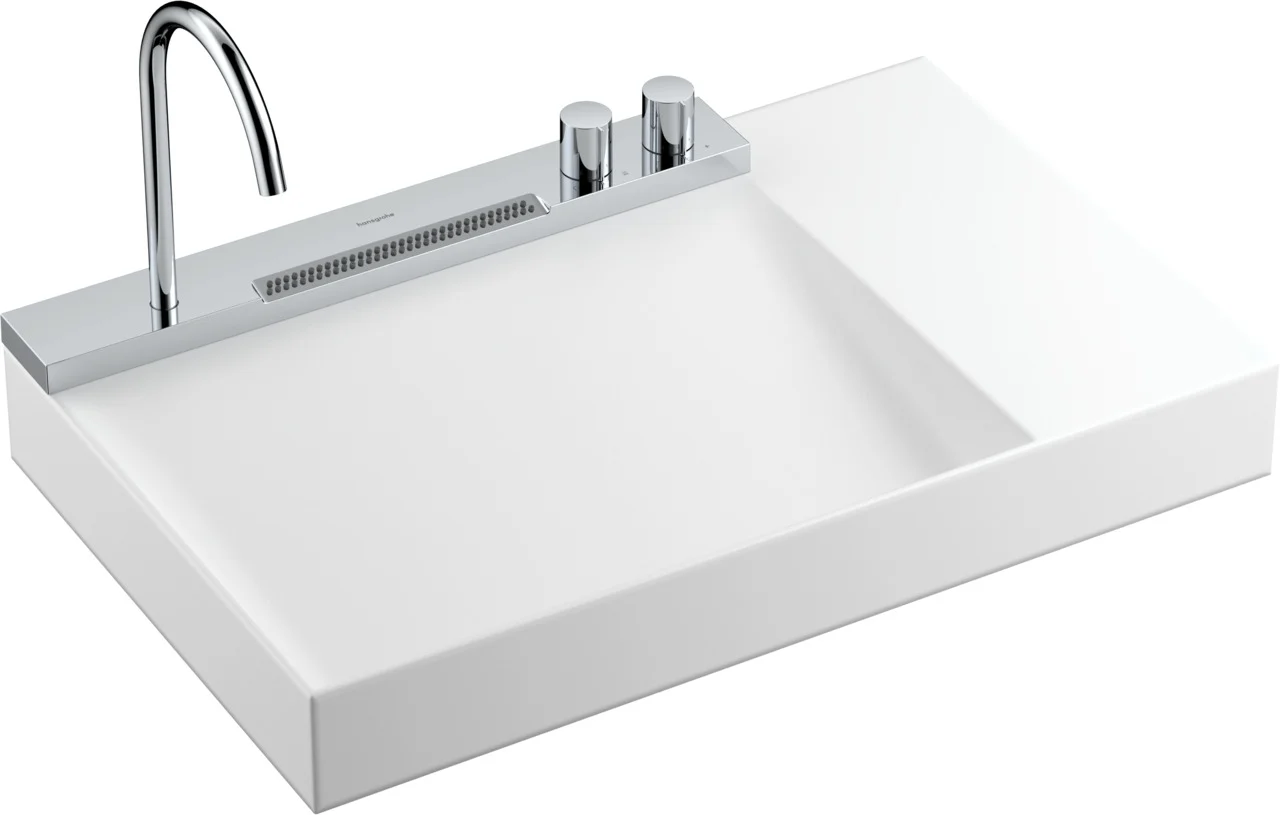 Hansgrohe Avalegra AquaUnit 78 cm Chrom, matt, Aufsatz und wandhängend, 780x475x100 mm, Schwenkauslauf, Laminarstrahl & Rain, QuickClean+, Thermostatkartusche, max. Durchfluss 7 l/min Hansgrohe Avalegra AquaUnit 78 cm Chrom, matt, Aufsatz und wandhängend, 780x475x100 mm, Schwenkauslauf, Laminarstrahl & Rain, QuickClean+, Thermostatkartusche, max. Durchfluss 7 l/min