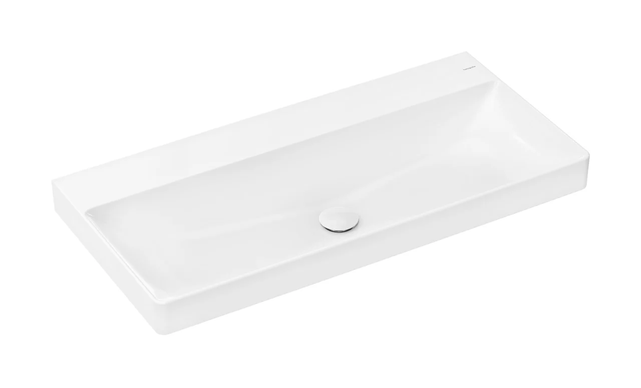 Hansgrohe Xelu Q Waschtisch, Keramik, weiß, 1000x480x80 mm, wandhängend, ohne Hahnloch und Überlauf, SmartClean Glasur Hansgrohe Xelu Q Waschtisch, Keramik, weiß, 1000x480x80 mm, wandhängend, ohne Hahnloch und Überlauf, SmartClean Glasur