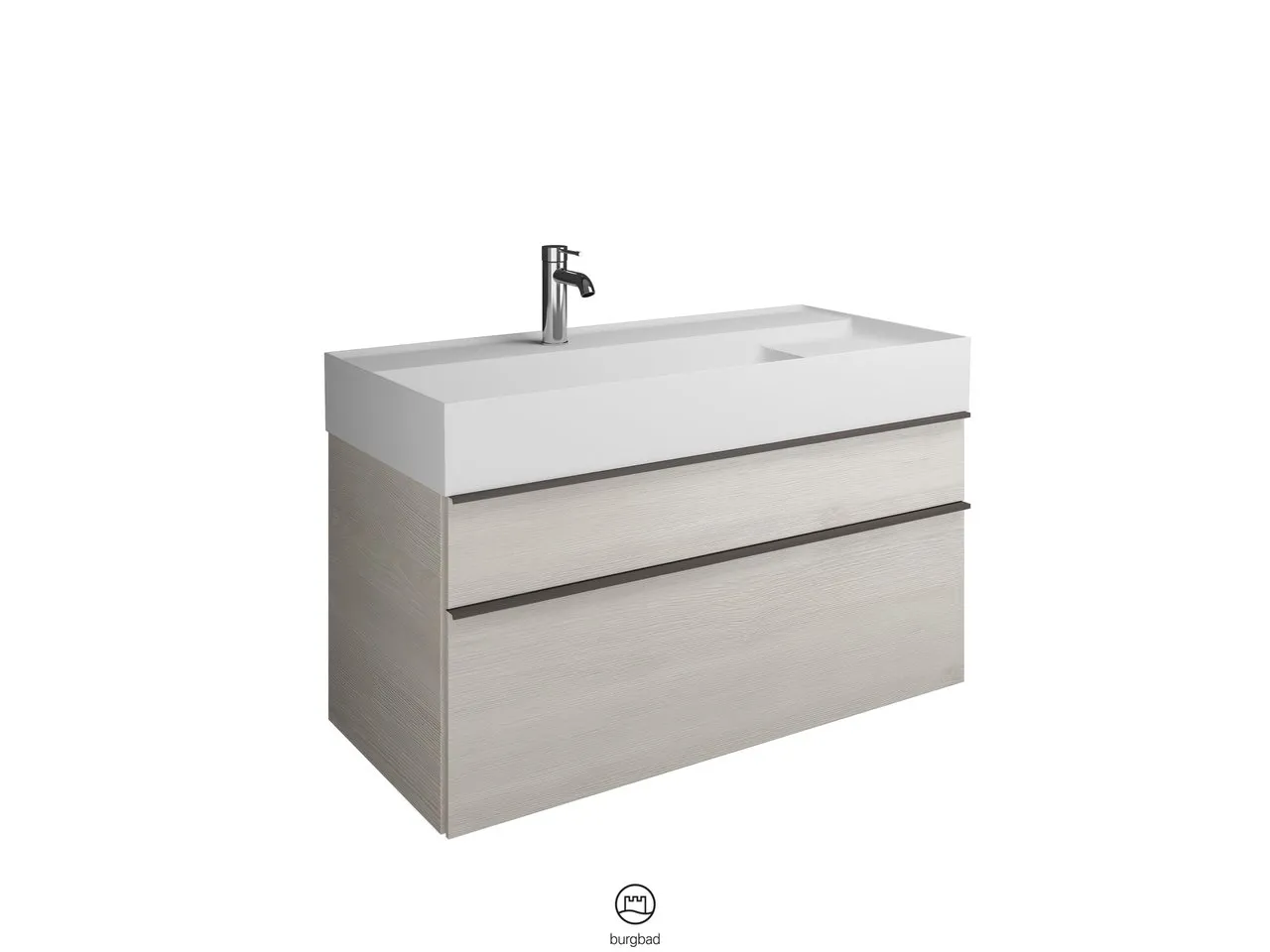 burgbad Yumo PG1 Mi-Waschtisch inkl. WTU, Mineralguss, 470x1015x610mm burgbad Yumo PG1 Mi-Waschtisch inkl. WTU, Mineralguss, 470x1015x610mm