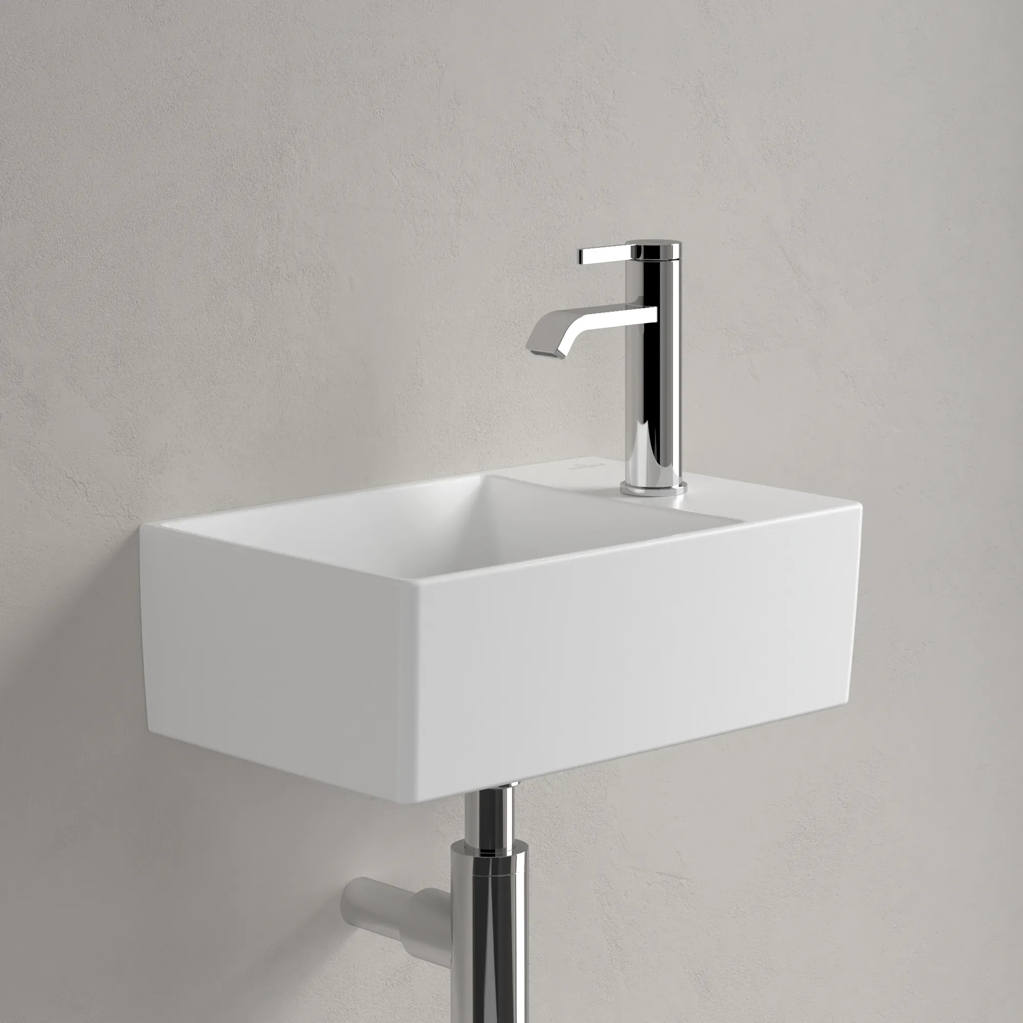Villeroy & Boch Handwaschbecken Memento 2.0, 400x260x111mm, Stone White CeramicPlus, TitanCeram, matt, Wandmontage, 1-Loch Armatur Villeroy & Boch Handwaschbecken Memento 2.0, 400x260x111mm, Stone White CeramicPlus, TitanCeram, matt, Wandmontage, 1-Loch Armatur