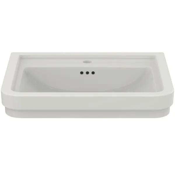Ideal Standard Waschtisch Calla 1-Loch, weiß, 615 x 500 x 175 mm mit 3-Loch-Überlauf
