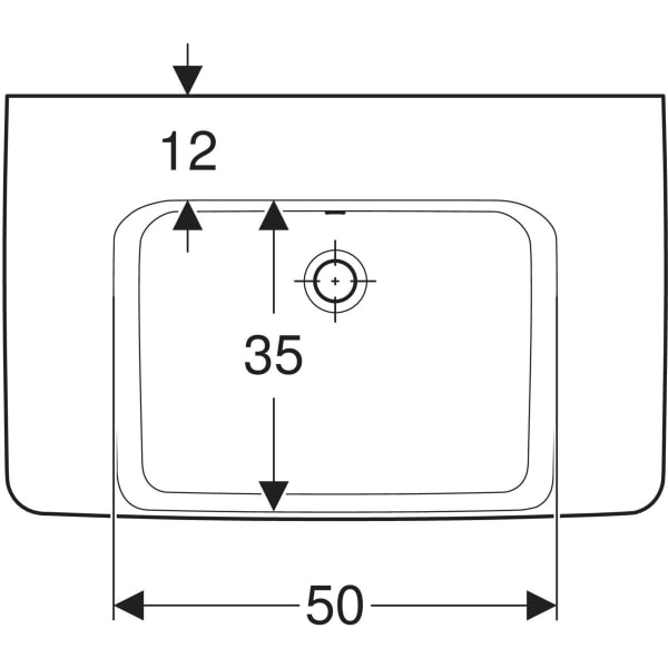 Wandwaschtisch mit Ablagefläche „Renova Plan“, rechteckig 75 × 48 cm in weiß alpin