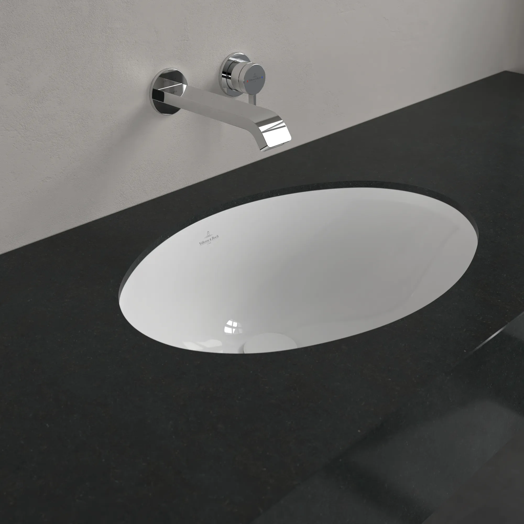 Villeroy & Boch Evana Unterbauwaschbecken oval, weiß Alpin CeramicPlus, 500 x 350 x 215 mm, Höhe 200 mm, mit Überlauf, glänzende Oberfläche Villeroy & Boch Evana Unterbauwaschbecken oval, weiß Alpin CeramicPlus, 500 x 350 x 215 mm, Höhe 200 mm, mit Überlauf, glänzende Oberfläche