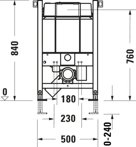 Duravit Vorwand-/Einbauelement für Toilette Installationselement Trockenbau für WC „DuraSystemInstallationselemente“ 84 × 50 cm in