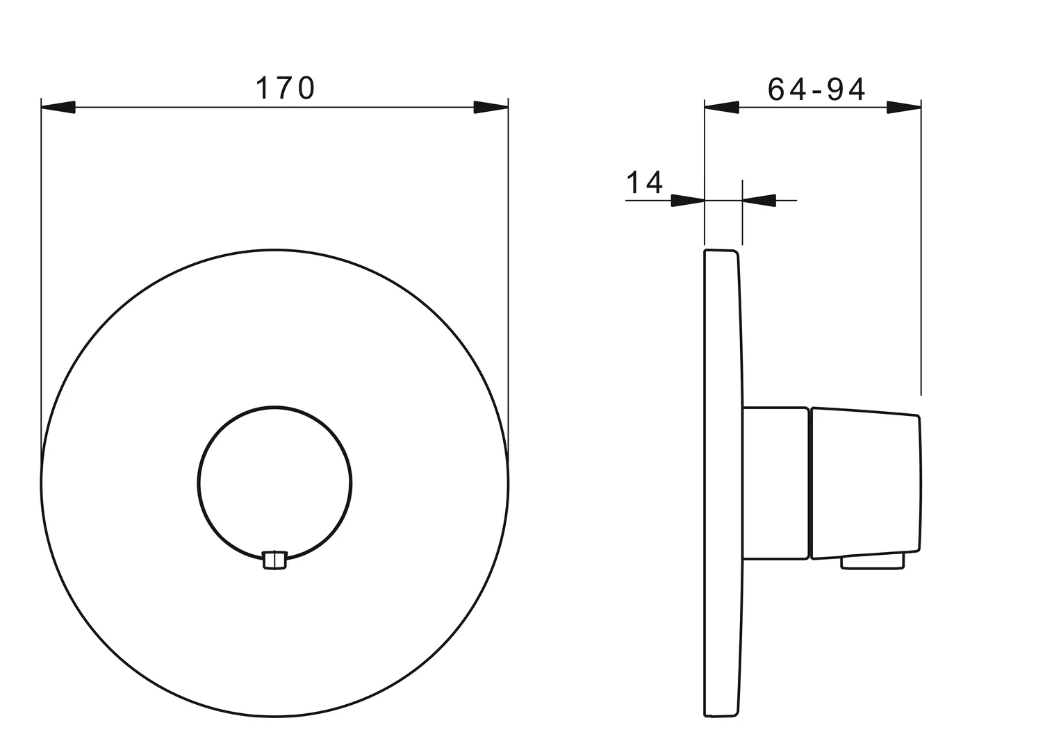 HansaLIVING Duscharmatur Thermostat Fertigsets 8866 Rosette rund Chrom HansaLIVING Duscharmatur Thermostat Fertigsets 8866 Rosette rund Chrom