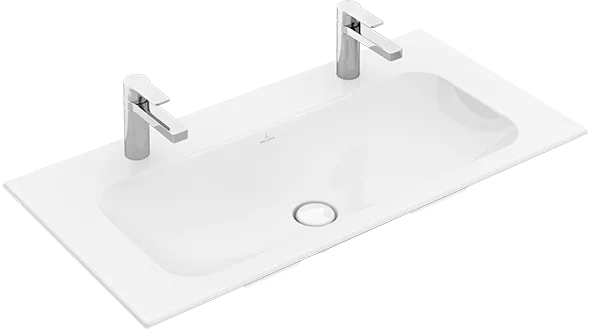 Villeroy & Boch Schrankwaschtisch Finion 4164A1, 1000x500x160 mm, weiß Alpin CeramicPlus, glänzend, für zwei 1-Loch-Armaturen Villeroy & Boch Schrankwaschtisch Finion 4164A1, 1000x500x160 mm, weiß Alpin CeramicPlus, glänzend, für zwei 1-Loch-Armaturen