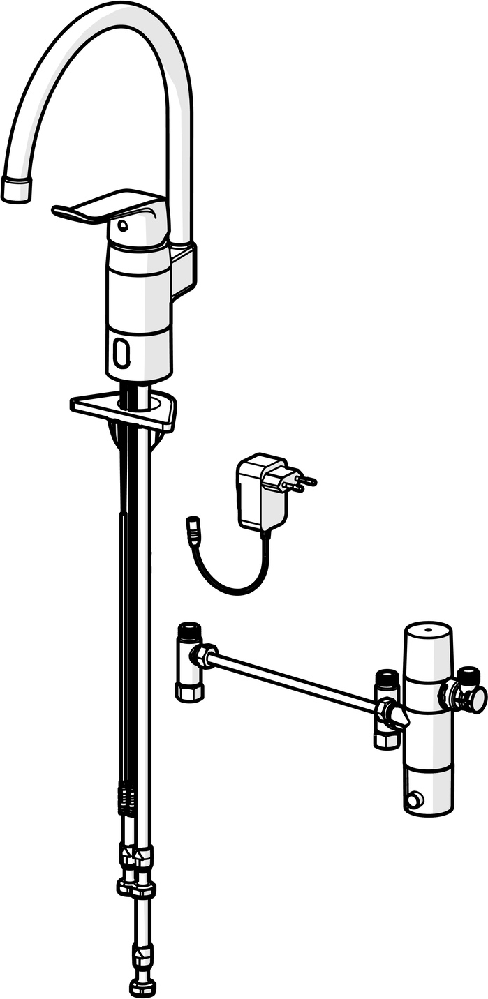 HansaCARE Küchenarmatur 4614, 230V/9V, Bluetooth, Ausladung 178mm, Chrom HansaCARE Küchenarmatur 4614, 230V/9V, Bluetooth, Ausladung 178mm, Chrom