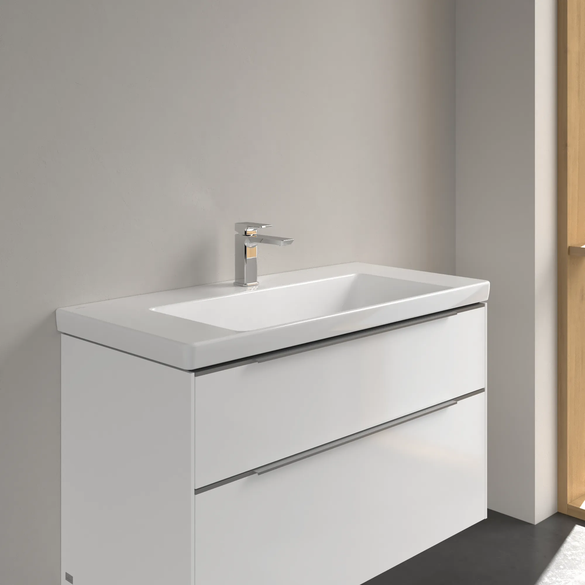 Villeroy & Boch Wandwaschtisch aus TitanCeram „Subway 3.0“ 1000 × 470 × 165 mm in Weiß Alpin, mit CeramicPlus Villeroy & Boch Wandwaschtisch aus TitanCeram „Subway 3.0“ 1000 × 470 × 165 mm in Weiß Alpin, mit CeramicPlus