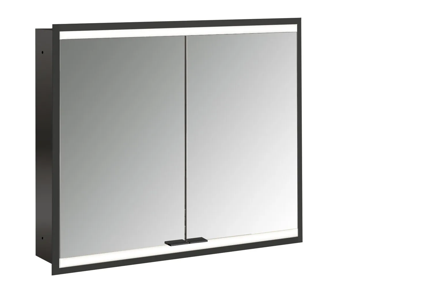 emco prime 2 emco asis PG2 Lichtspiegelschrank Prime 2 FaceliftUnterputz, 800 mm, 2-türig, IP 20, schwarzRückwand verspiegelt