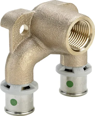 Viega „Sanfix P“ Doppelwandscheibe mit 2 Muffen und Innengewinde 16 mm × 1/2″ × 16 mm Viega „Sanfix P“ Doppelwandscheibe mit 2 Muffen und Innengewinde 16 mm × 1/2″ × 16 mm