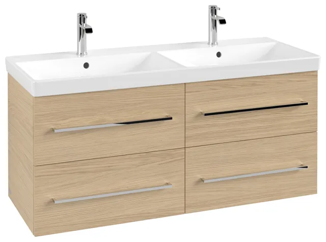 Villeroy & Boch Waschtischunterschrank „Avento“ für Schrank-Doppelwaschtisch 1180 × 514 × 452 mm Nordic Oak, Soft Closing