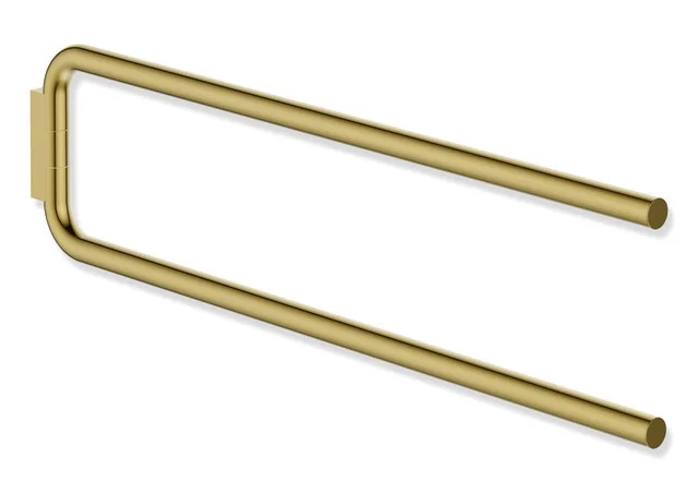HEWI Handtuchhalter Serie 480, zweiarmig, PVD gold glänzend, Länge 444 mm, Haltearmdurchmesser 15 mm