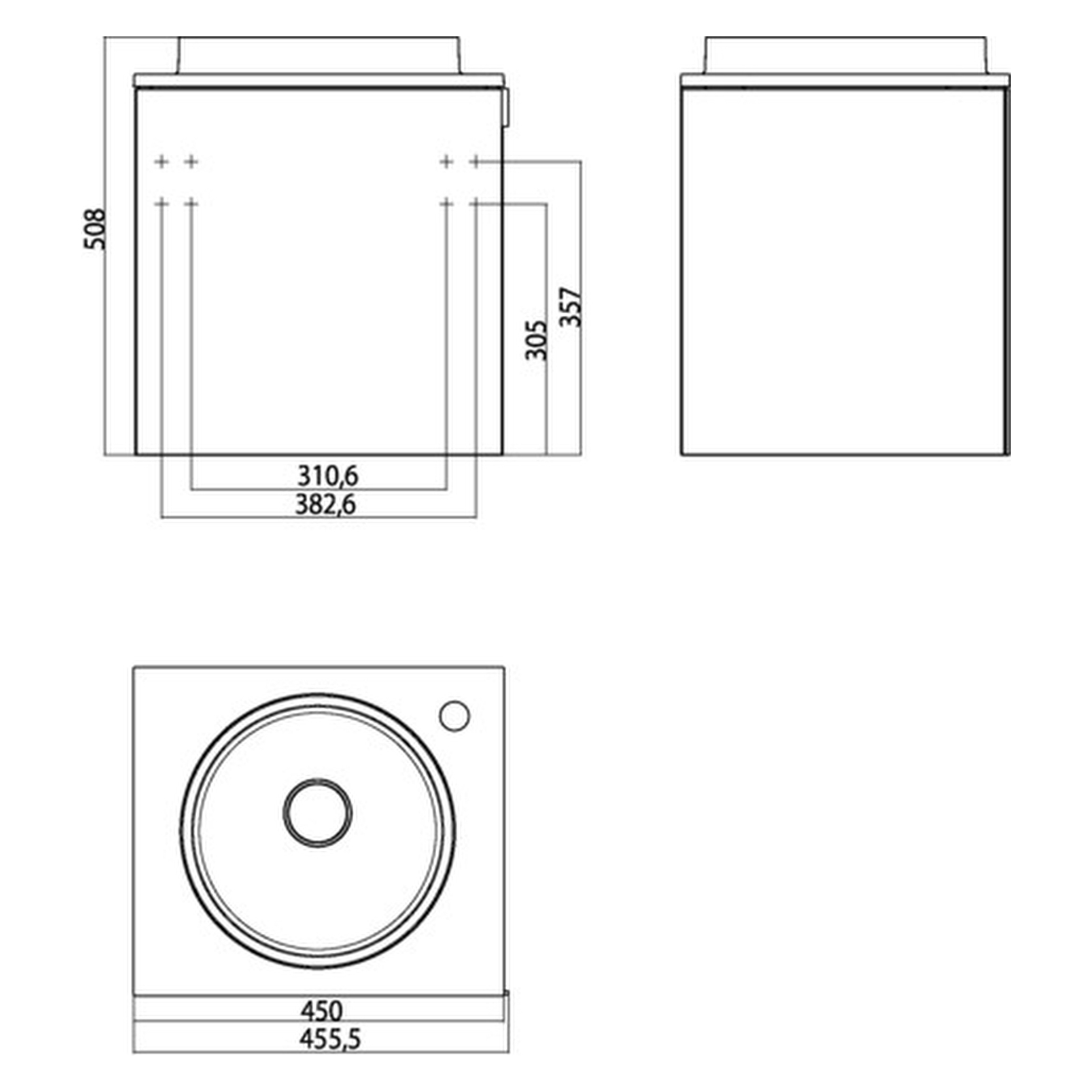 emco Waschtischunterschrank „evo“ 45,5 × 50,8 × 40 cm optiwhite 