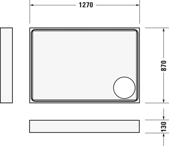 Duravit rechteck Duschwanne „Starck Slimline“ 130 × 90 cm 