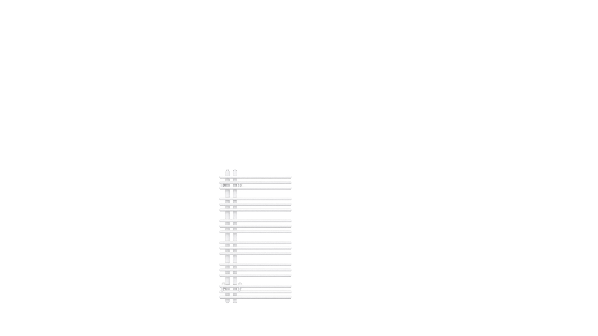 Zehnder Design-Heizkörper „Yucca Asym“ für Warmwasser-Zentralheizung oder gemischten Betrieb mit 50 mm-Seitenanschluss 47,8 × 87,2 cm in Verkehrsweiß (RAL 9016, glänzend)