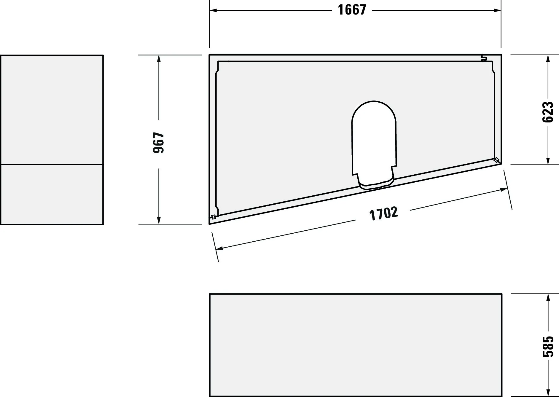 Duravit Badewanne „No.1“ trapez 170 × 100 cm, links