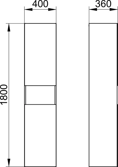 Stageline 32831180001 Hochschrank mit Ablagefach 2-türig, Anschlag links 400 × 1800 × 360 mm cashmere/cashmere