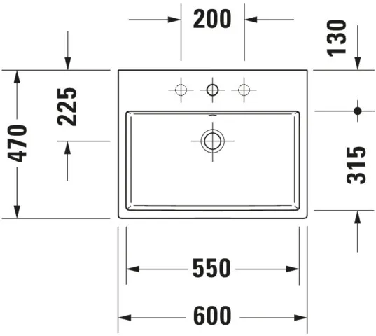 Wandwaschtisch „Vero Air“, mit Überlauf, Hahnlochposition mittig  Wandwaschtisch „Vero Air“, mit Überlauf, Hahnlochposition mittig