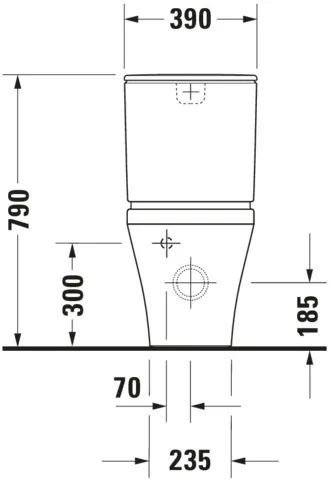 Stand-WC Kombi DuraStyle 630 mm Tiefspüler,f.SPK, Abg.Vario,weiß,HYG