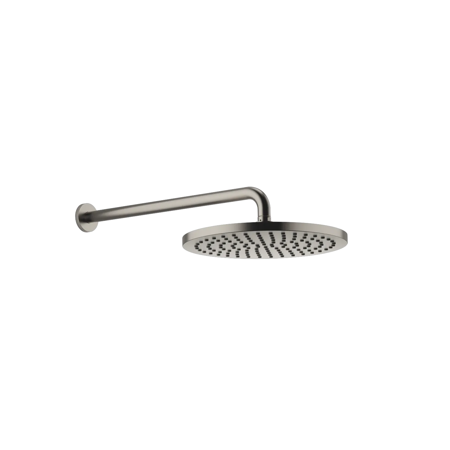 Dornbracht Regenbrause mit Wandanbindung FlowReduce 300 mm Platin gebürstet - 450 mm Ausladung