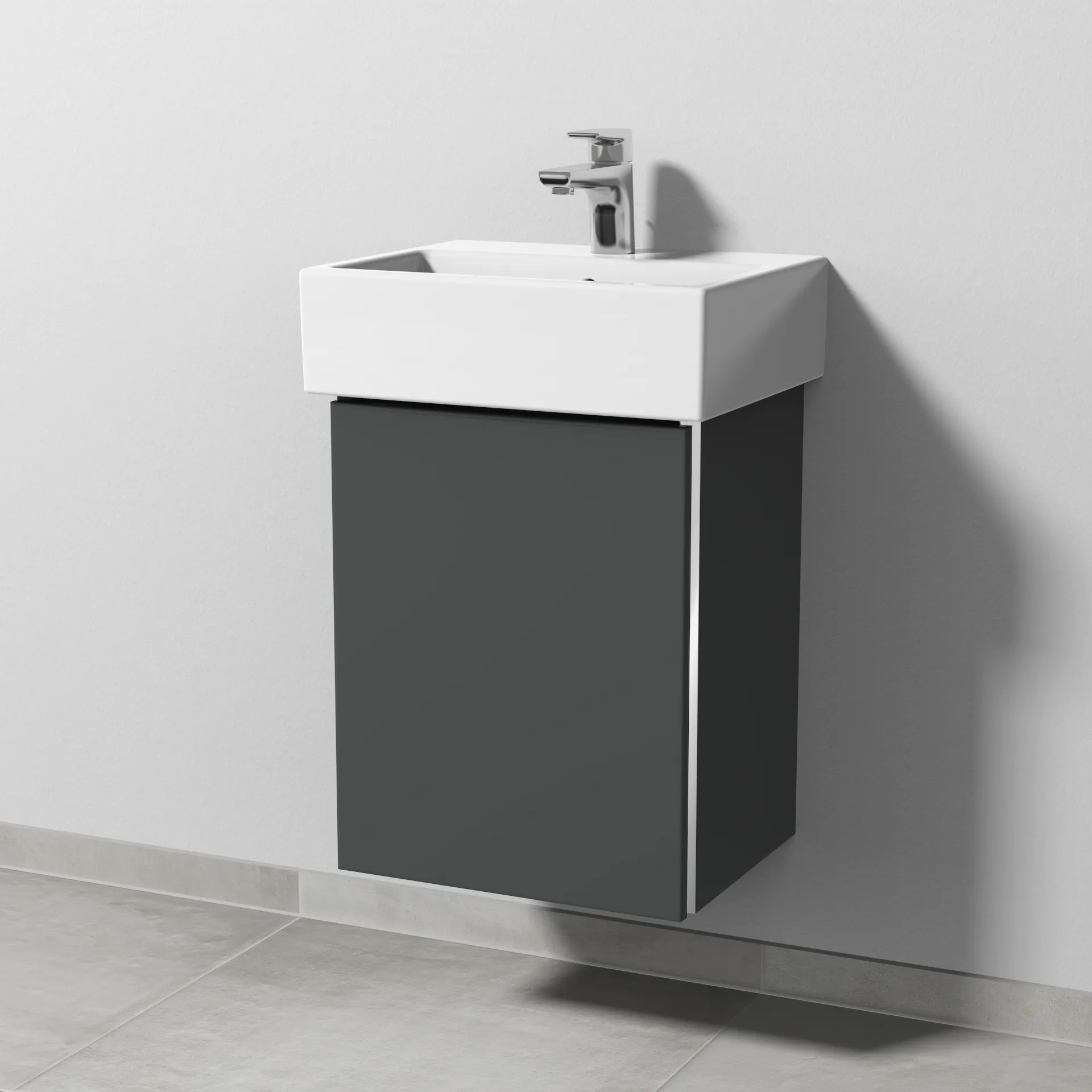 Sanipa Waschtischunterschrank „3way“ 400 × 520 × 332 mm in Anthrazit (matt), Anschlag links Sanipa Waschtischunterschrank „3way“ 400 × 520 × 332 mm in Anthrazit (matt), Anschlag links